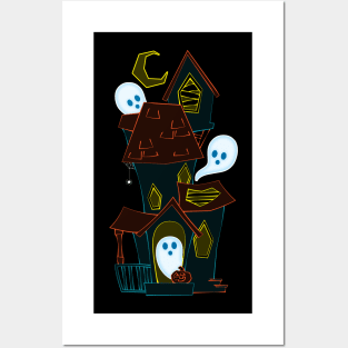 A Spooky Ghost House Posters and Art